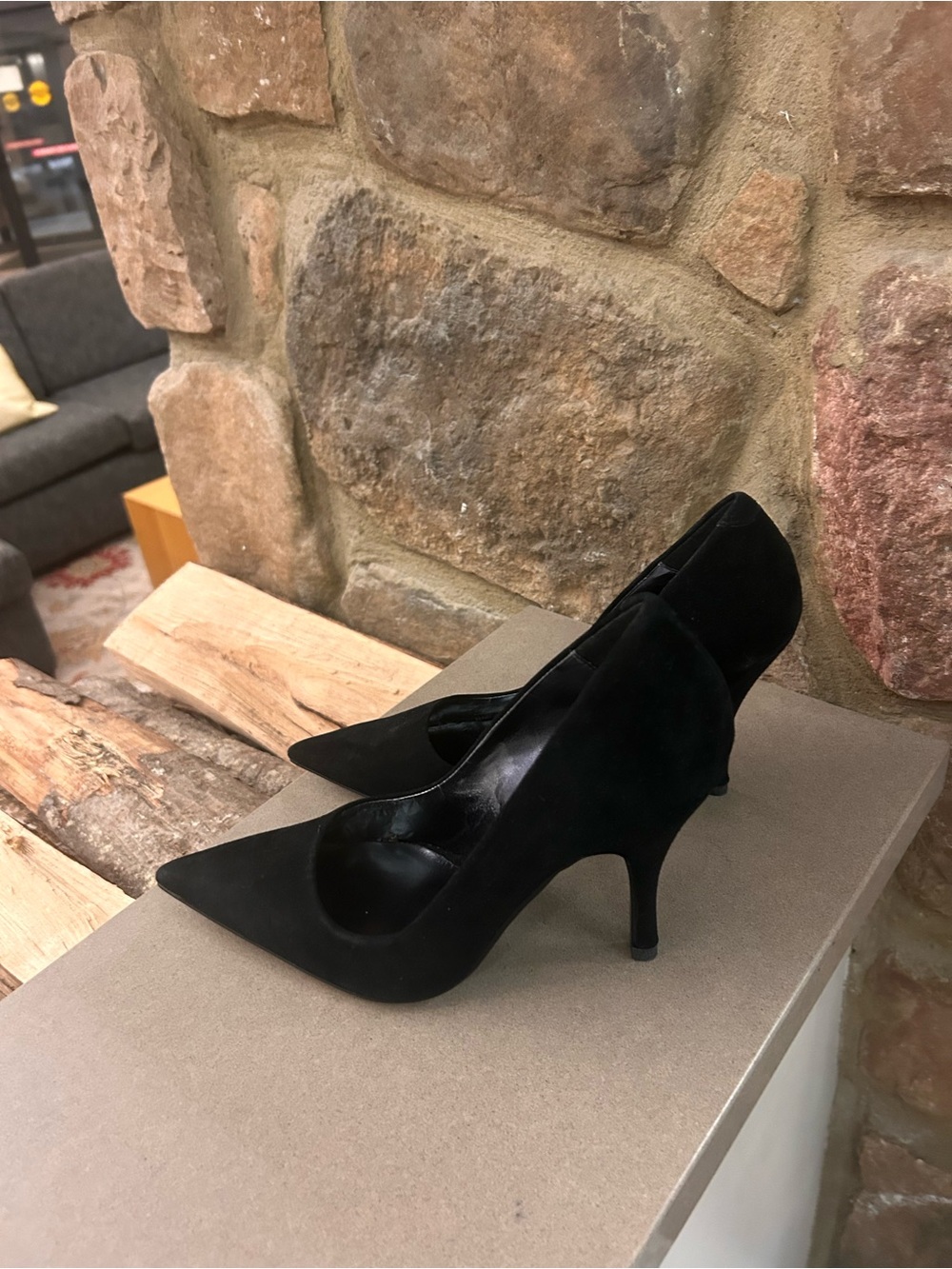 Heels Steve Madden Classic Black Suede Pointed-Toe Heels for Women - Picture 2 of 12
